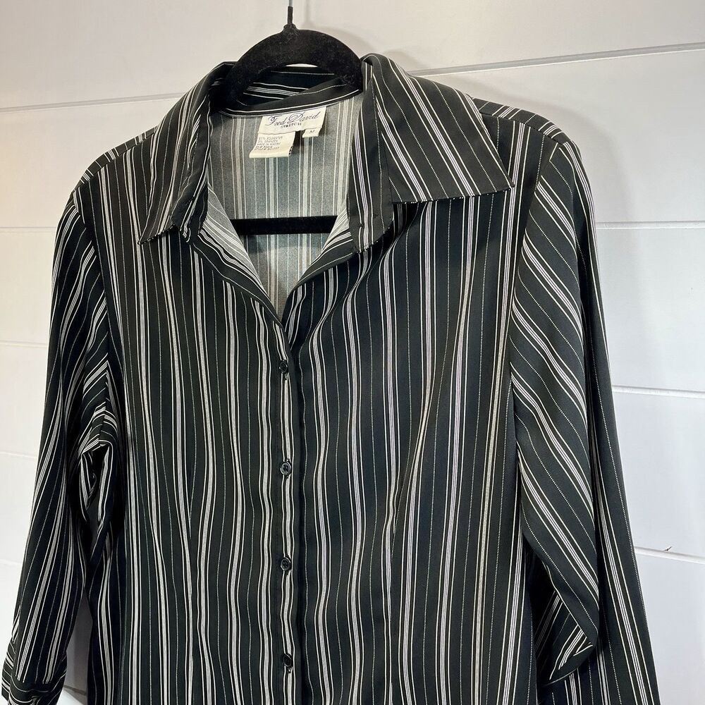 Clueless Preppy Top Y2K Vintage Shirt Striped Womens Med Dark Academia